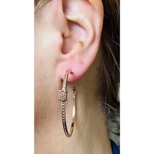 BOGO FREE AVA ROSE RGOLD DRUZY HOOP EARRINGS